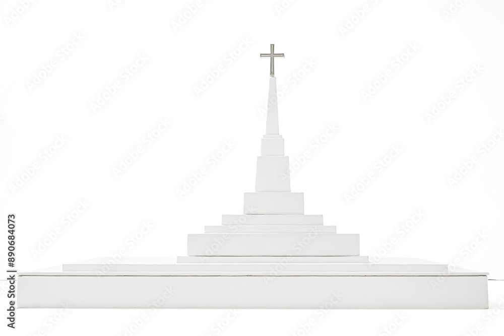 White Church Spire with Cross White Church Spire with Cross