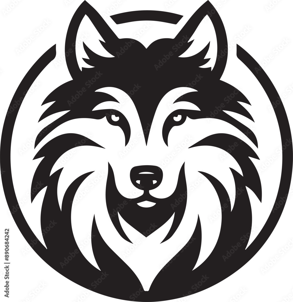Fototapeta premium Wolf vector icon isolated on a white background. Wolf logo illustration.
