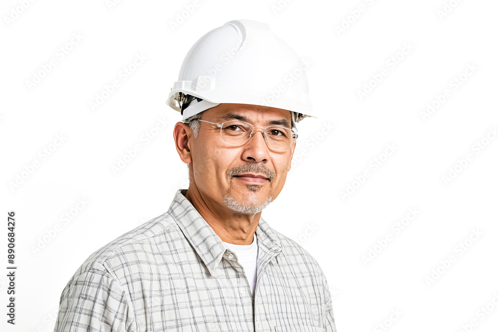 Construction worker in a white hardhat Construction worker in a white hardhat