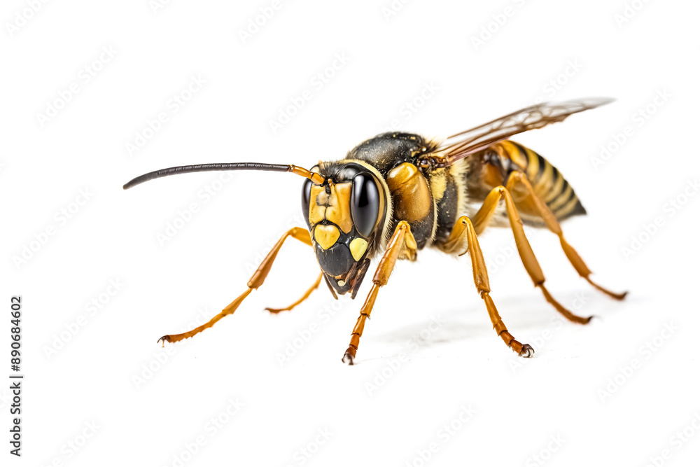 Close-up of a yellow jacket wasp isolated on white Close-up of a yellow jacket wasp isolated on white