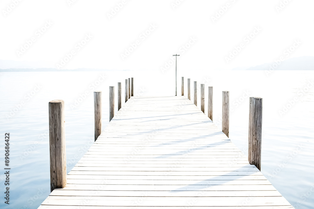 Obraz premium Wooden Dock Leading Out to Calm Water