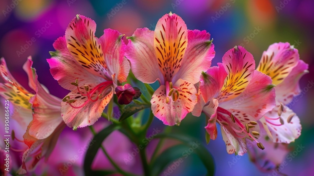 A stunning close-up of vibrant pink and yellow flowers, showcasing their intricate, delicate petals and the vivid background, perfect for nature enthusiasts and floral decoration. A stunning close-up of vibrant pink and yellow flowers, showcasing their intricate, delicate petals and the vivid background, perfect for nature enthusiasts and floral decoration.