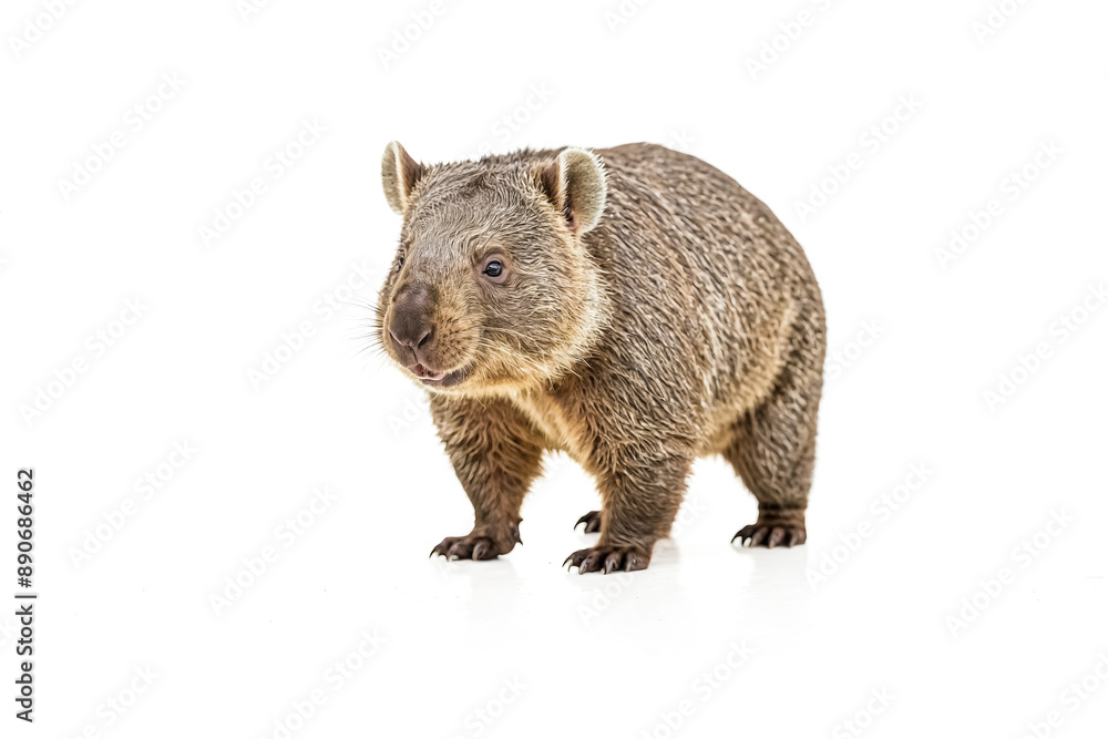 Wombat Standing on White Background Wombat Standing on White Background