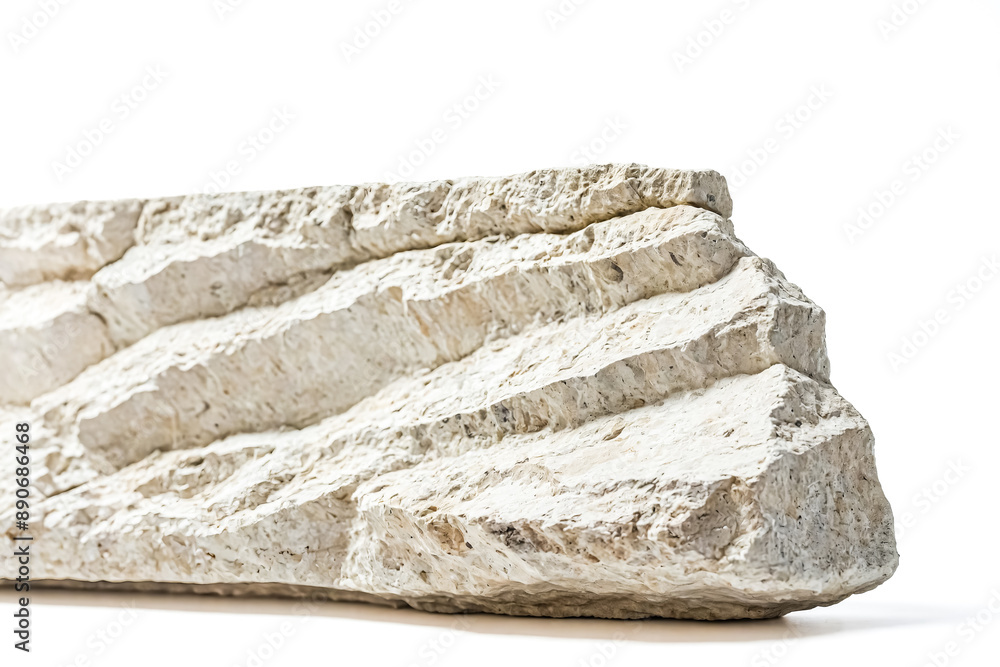 White Rock Formation Isolated on White Background White Rock Formation Isolated on White Background