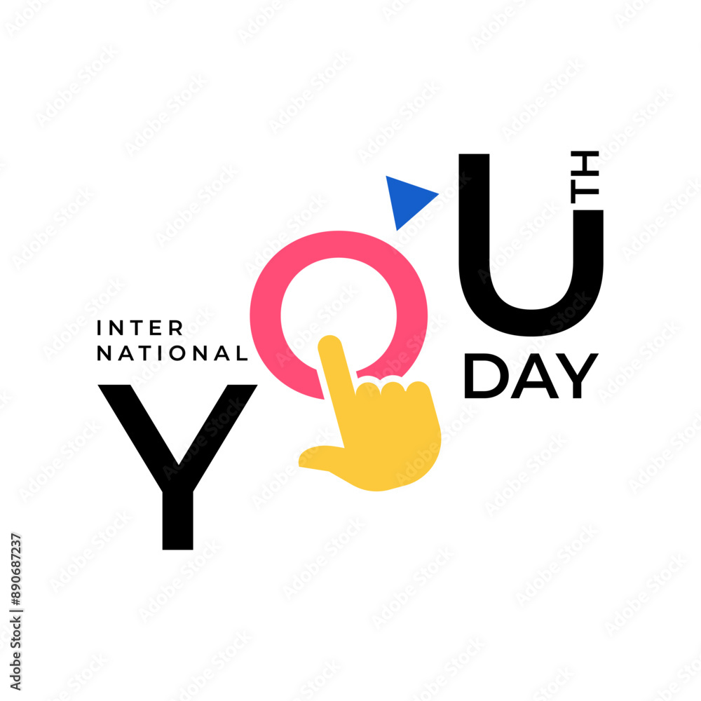 Celebrate International Youth Day with this vibrant and dynamic logotype typography, Celebrate International Youth Day with this vibrant and dynamic logotype typography,