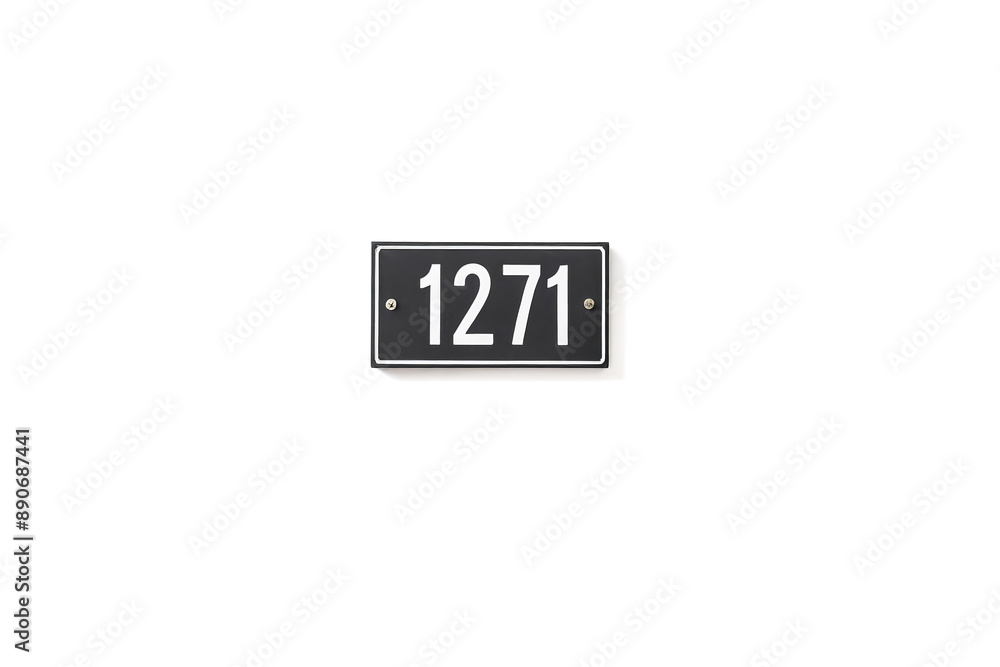 Black House Number Sign with White Numbers 1271 Black House Number Sign with White Numbers 1271