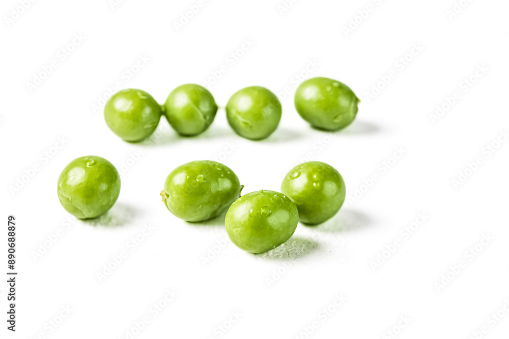 Fresh green peas isolated on white background Fresh green peas isolated on white background