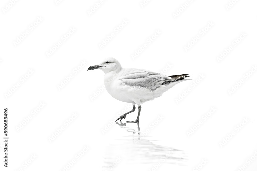 Fototapeta premium White Seagull in a White World
