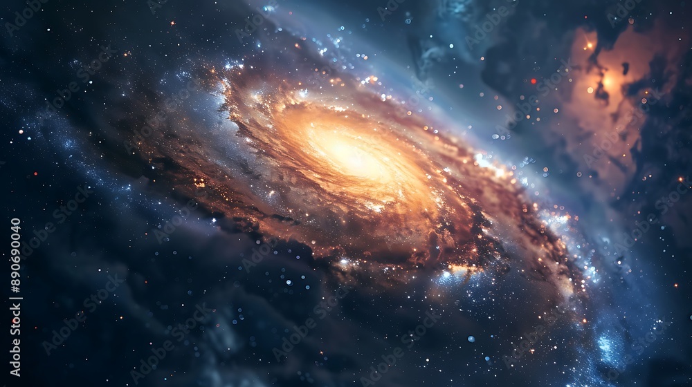 Obraz premium Spiral Galaxy in the Vastness of Space