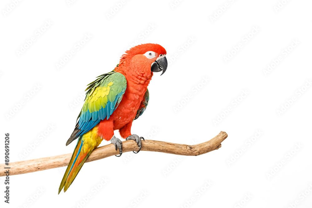 Obraz premium Red-lored Amazon Parrot Perched on a Branch