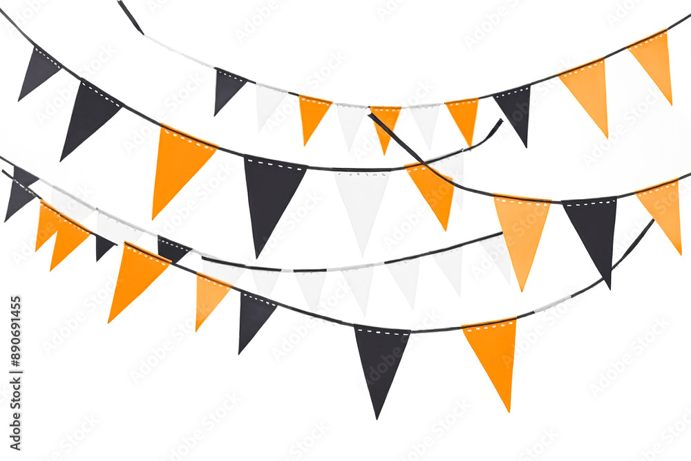 Black, orange and white bunting Black, orange and white bunting