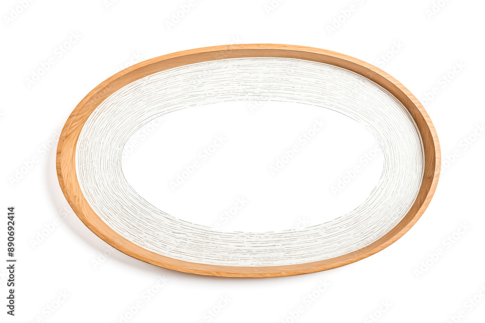 Wooden Frame with White Circular Pattern Wooden Frame with White Circular Pattern
