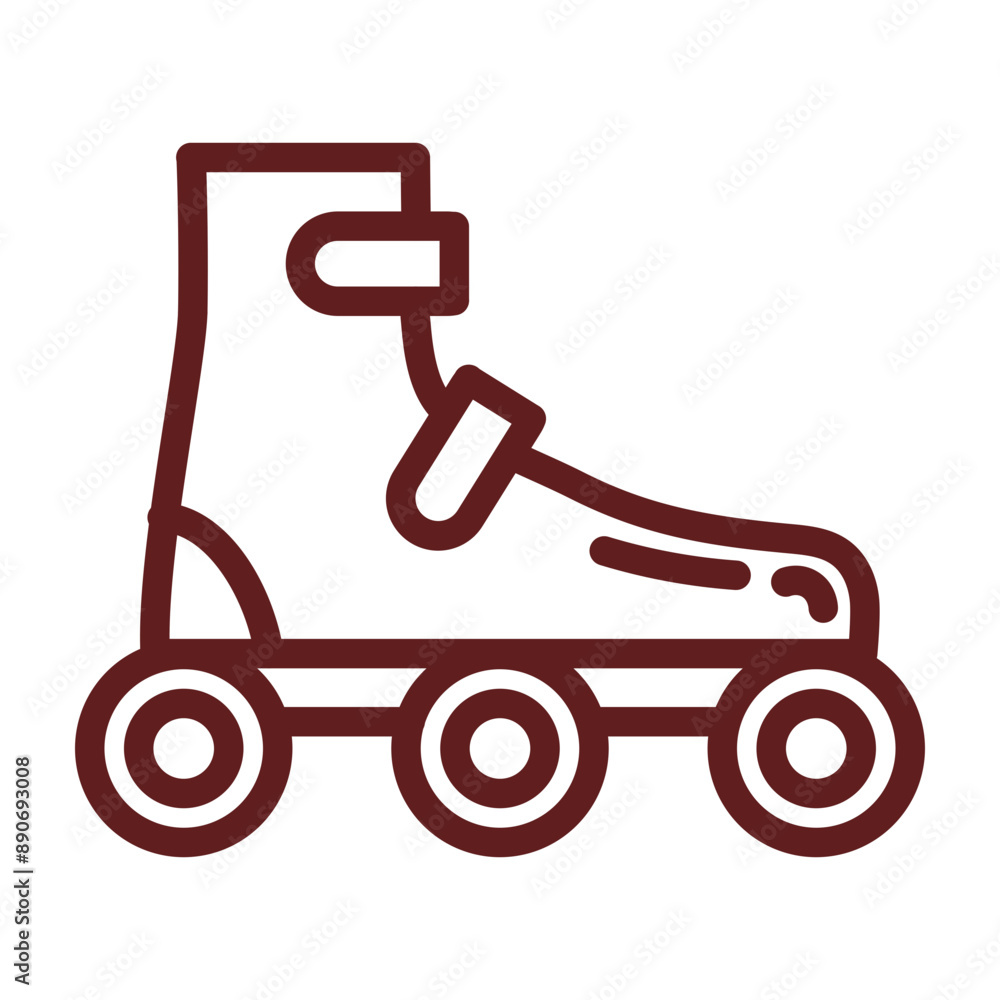 skateroller Vector Line Maroon Icon Design skateroller Vector Line Maroon Icon Design