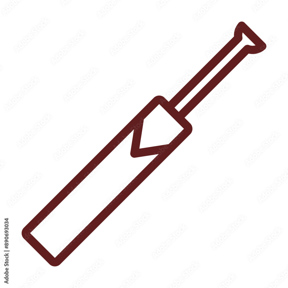 cricketbat Vector Line Maroon Icon Design cricketbat Vector Line Maroon Icon Design