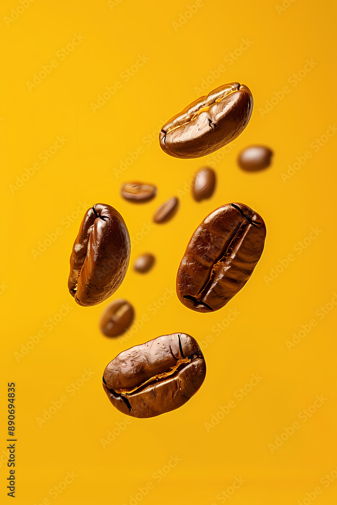 Levitating Coffee Beans with Negative Space | Professional Studio Photograph Levitating Coffee Beans with Negative Space | Professional Studio Photograph