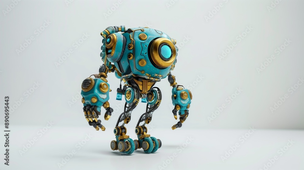 robot toy with intricate details on a white background. robot toy with intricate details on a white background.