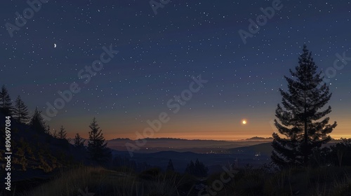 Venus shining brightly in the evening sky