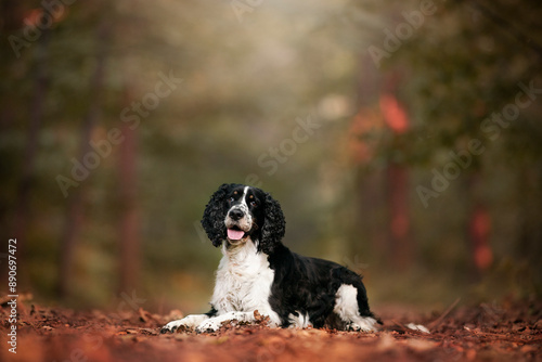 Obraz na płótnie English Springer Spaniel in the forest