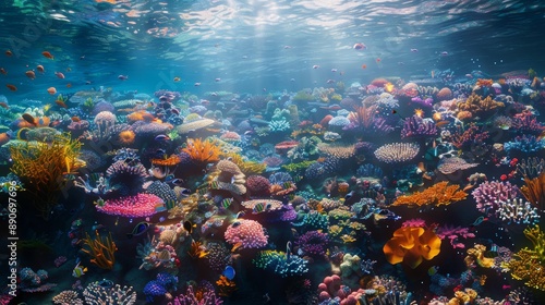 Wallpaper Mural Wide view of a coral reef teeming with life.  Torontodigital.ca