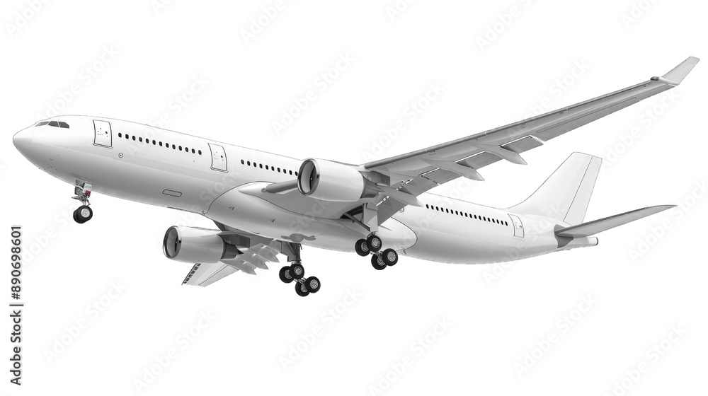 Fototapeta premium Airplane aircraft transport airplane transportation travel traveler flight fly air plane trip jet business. Transparent background or PNG file.