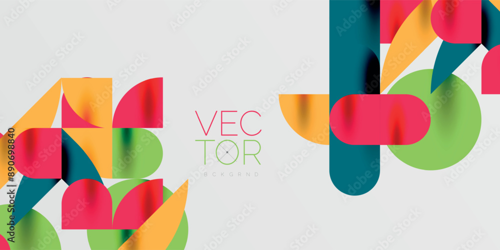 Circles, semi circles, squares and round shapes mosaic techno art. Vector Illustration For Wallpaper, Banner, Background, Card, Book Illustration, landing page Circles, semi circles, squares and round shapes mosaic techno art. Vector Illustration For Wallpaper, Banner, Background, Card, Book Illustration, landing page