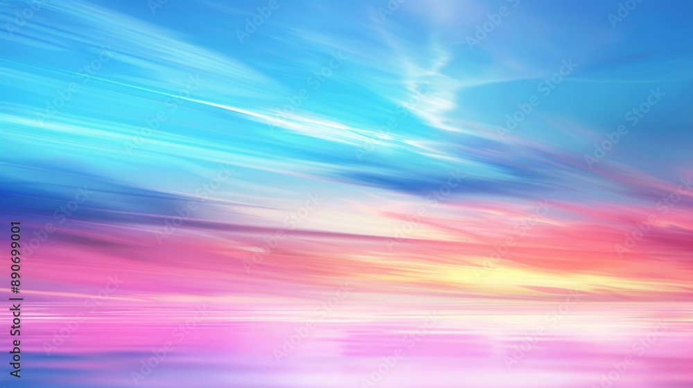 Naklejka premium Bright and colorful abstract sky with gradients of pink, blue, and purple resembling a vibrant sunrise or sunset.