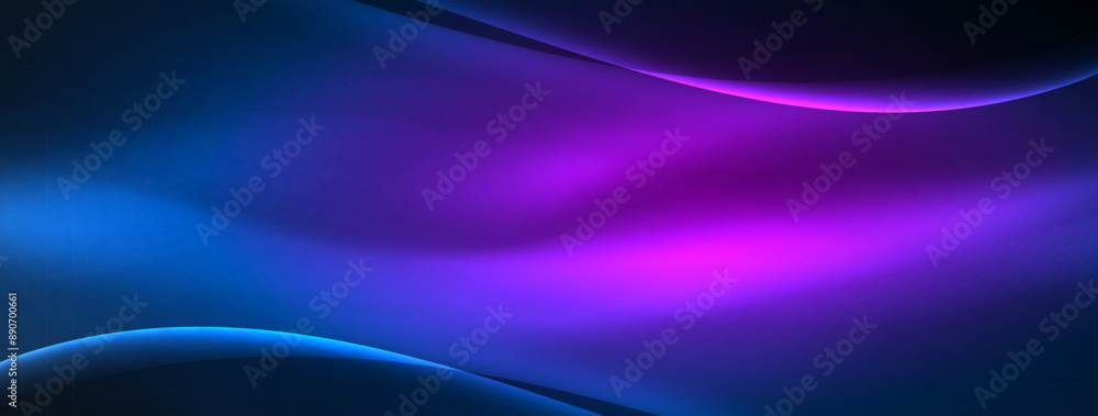 Fototapeta premium Neon light glowing waves and lines background set for wallpaper, business card, cover, poster, banner, brochure, header, website