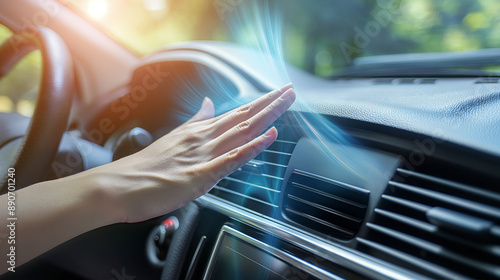 Hand Adjusting Car Air Conditioning Vent, Interior, Comfort, Cool Breeze