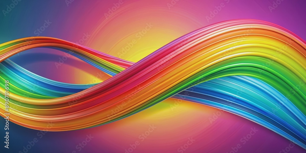 Abstract Rainbow Curved Lines on a Vibrant Background, 3D, Abstract, Colorful, Backgrounds Abstract Rainbow Curved Lines on a Vibrant Background, 3D, Abstract, Colorful, Backgrounds