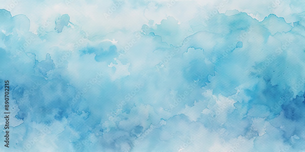 Fototapeta premium Abstract Watercolor Sky, Blue, Pastel, Clouds, Background , abstract art , watercolor