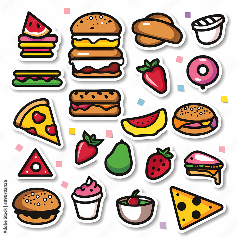 Simple Food Sticker Icons – Cute Vector Collection for Planners & Crafts Simple Food Sticker Icons – Cute Vector Collection for Planners & Crafts