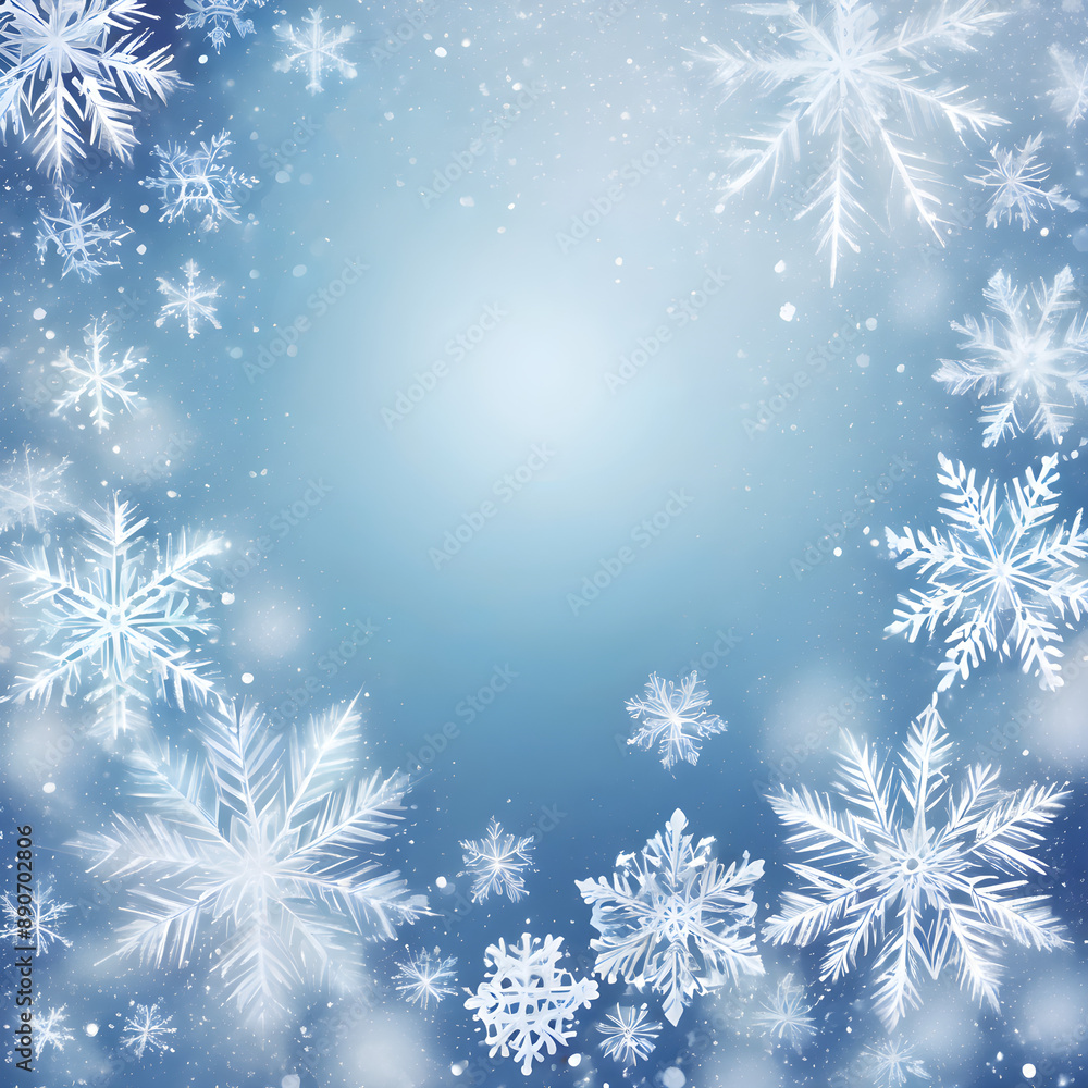 Winter snowflake background with cool tones Winter snowflake background with cool tones
