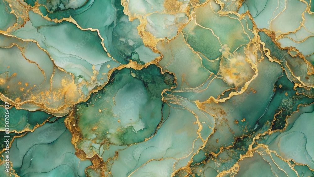 Emerald and Gold Abstract Ink Painting, Abstract Art, Liquid Art , Alcohol Ink , Green Gold Emerald and Gold Abstract Ink Painting, Abstract Art, Liquid Art , Alcohol Ink , Green Gold