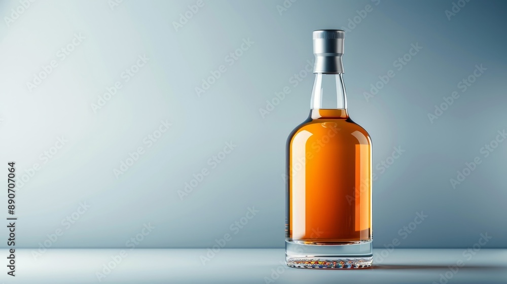 A bottle of liquor is sitting on a table A bottle of liquor is sitting on a table