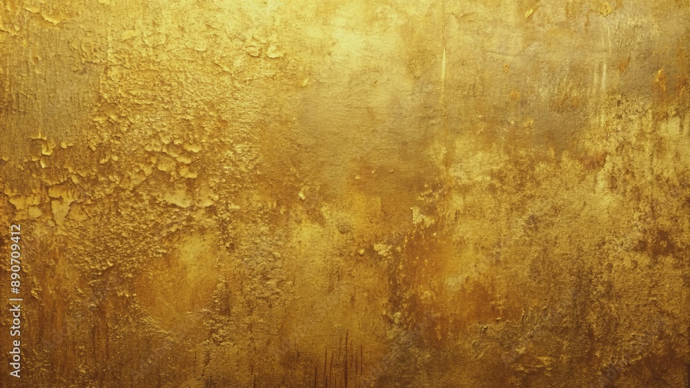 Obraz premium Golden Wall Texture, Watercolor, Abstract Background, Gold, Wall