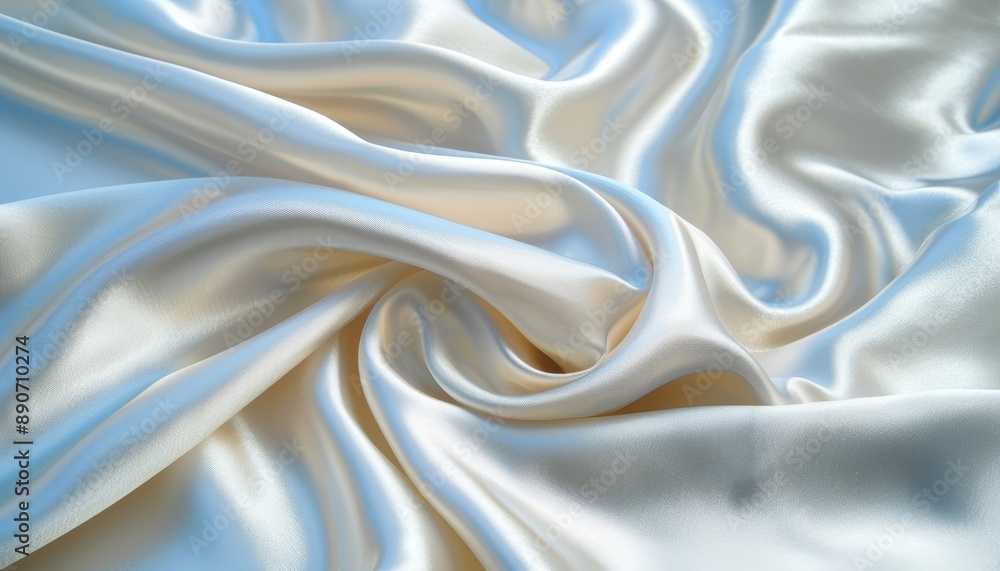 Fototapeta premium Luxurious silver fabric background with elegant and graceful folds for a sophisticated look