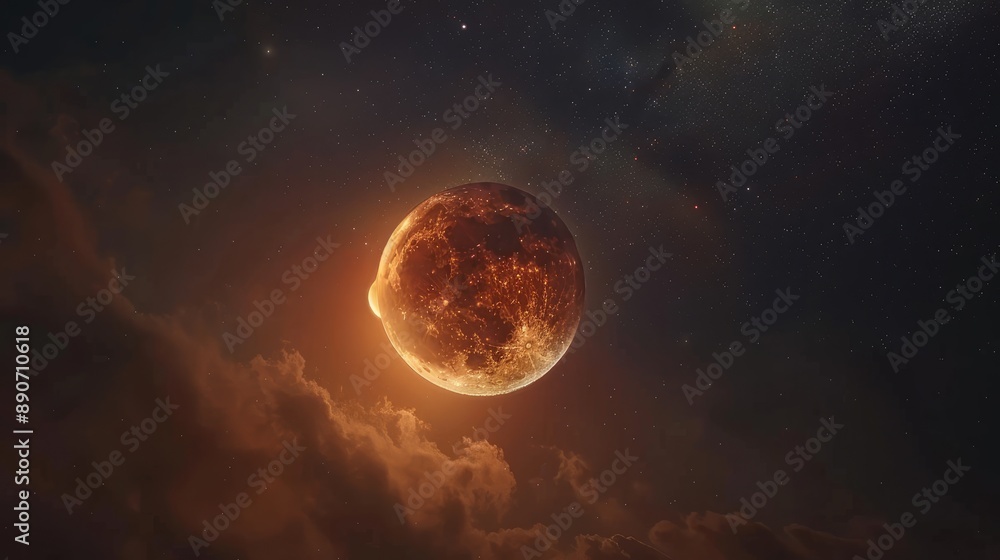 Lunar eclipse with a blood moon Lunar eclipse with a blood moon