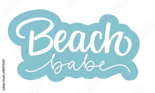 Beach Babe Lettering Sticker