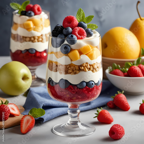 Produce a detailed, realistic illustration of Parfait