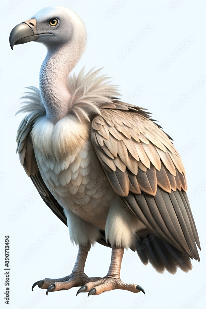vulture in 3d cartoon style isolated on white background vulture in 3d cartoon style isolated on white background