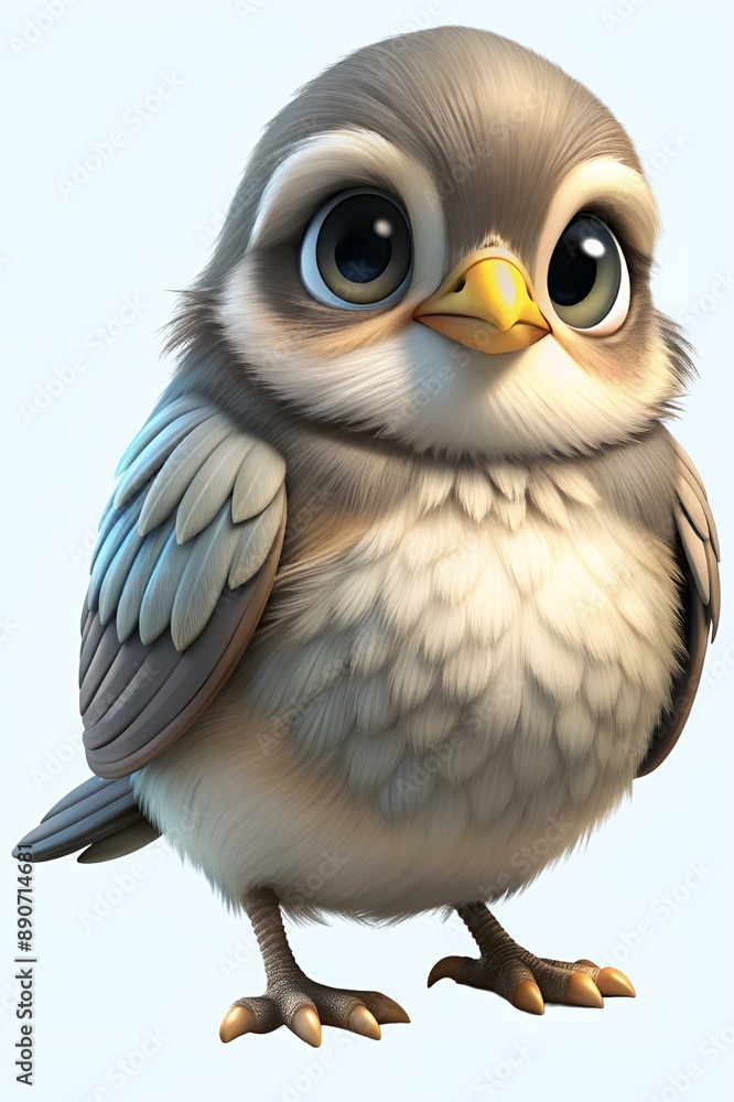 Fototapeta premium martin in 3d cartoon style isolated on white background