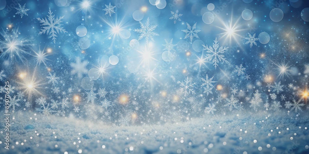 Winter Wonderland with Snowflakes and Sparkling Lights, winter , christmas , background , holiday Winter Wonderland with Snowflakes and Sparkling Lights, winter , christmas , background , holiday