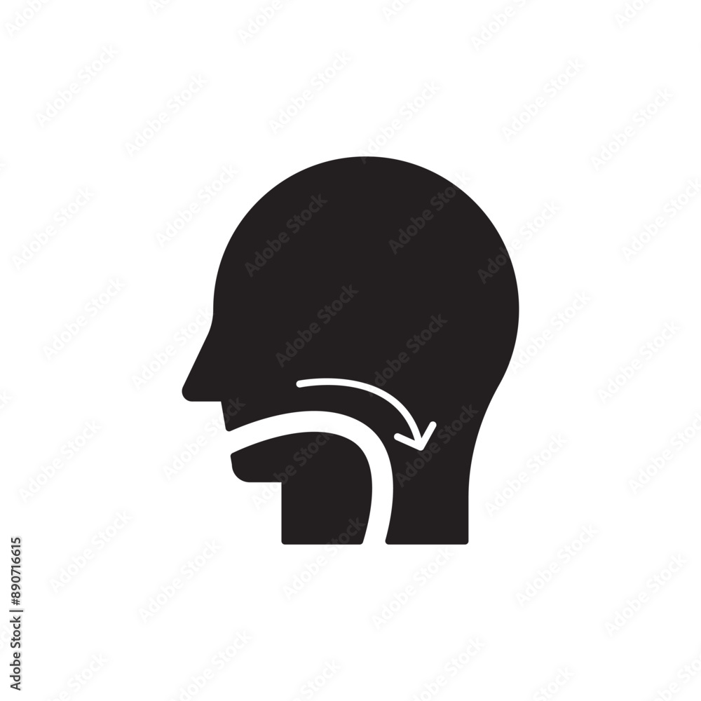 Swallowing reflex icon design, isolated on white background, vector illustration Swallowing reflex icon design, isolated on white background, vector illustration