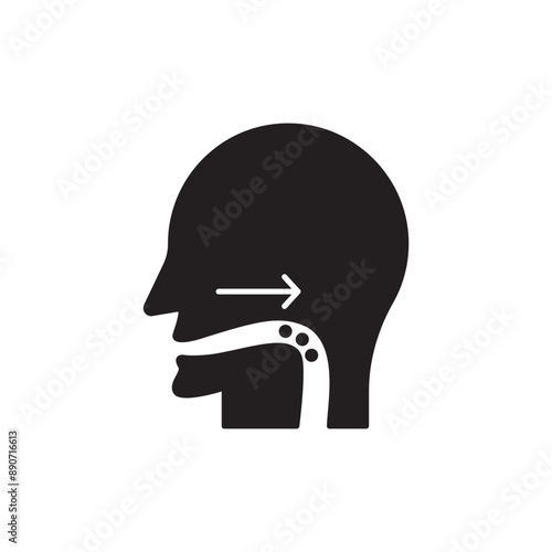 Swallowing reflex icon design, isolated on white background, vector illustration