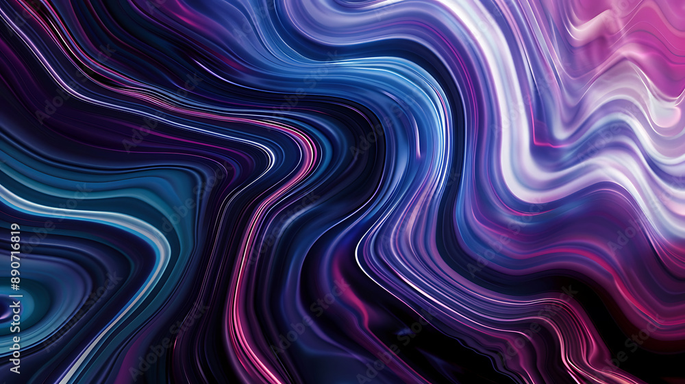 Fototapeta premium Neon Purple Wave Symphony