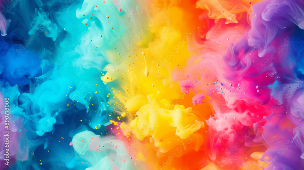 Fototapeta premium Tiled colorful abstract paint explosion