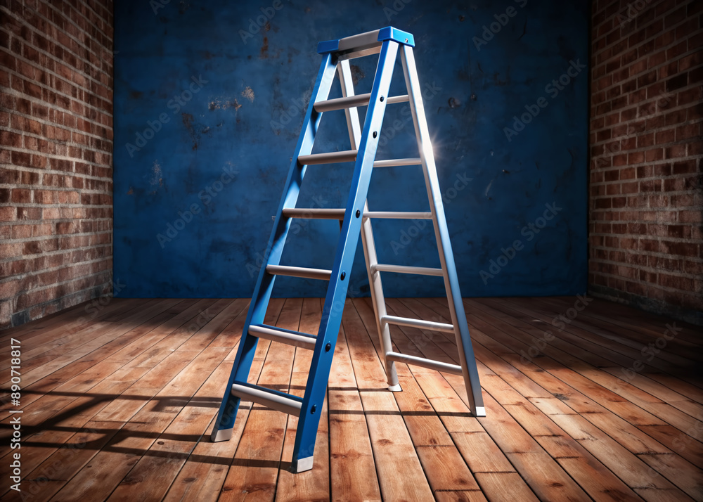 Ladder Photo A highly detailed 3D rendering of a realistic fiberglass ladder ...