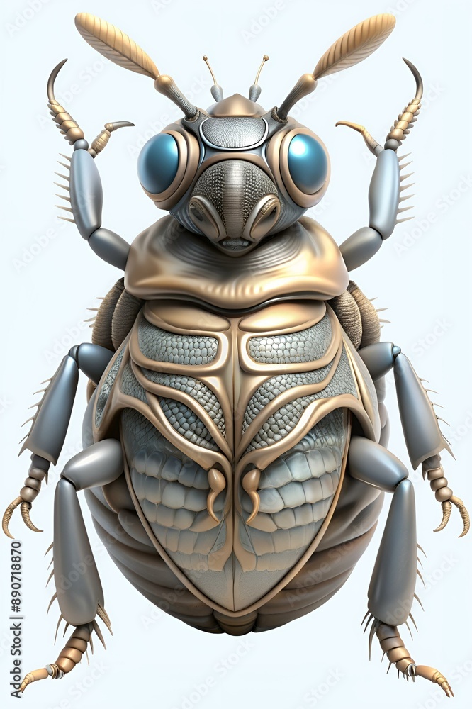Fototapeta premium bug in 3d cartoon style isolated on white background
