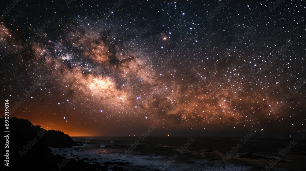 The Milky Way galaxy seen from a remote island The Milky Way galaxy seen from a remote island