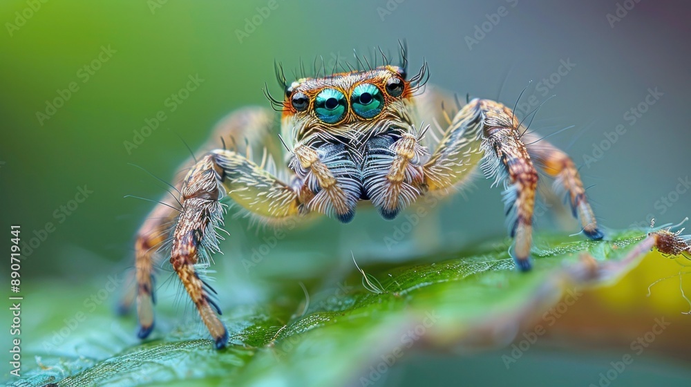 Acrobatic Arachnid: Close-up Portrait of a Jumping Spider Acrobatic Arachnid: Close-up Portrait of a Jumping Spider